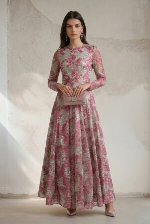 שמלת גפיור פינק סילבר