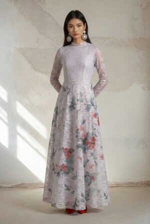 שמלת לייס פרחונית