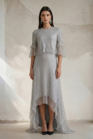 שמלת רשת כסופה