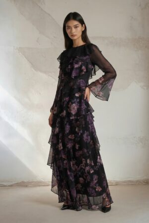 שמלת שיפון קומות פרחוני