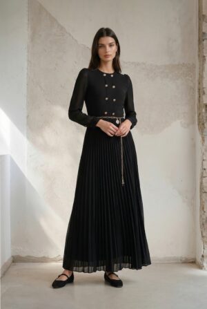 שמלת כפתורי דאבל